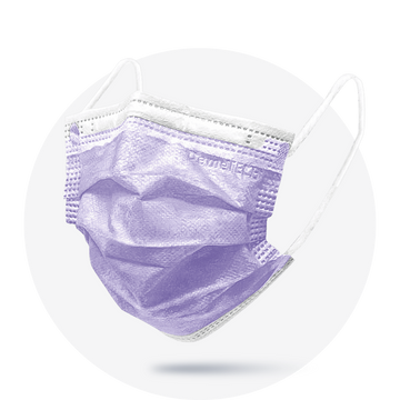 Kids, Purple, ASTM Level 3 Disposable Mask with White Earloops  (Box of 50)